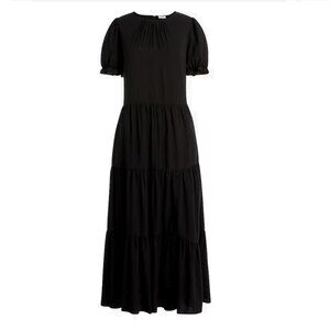 J. Crew Black Midi Dress